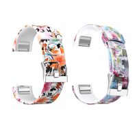 Dunfire Replacement Bands for Fitbit Charge 2 Wristband/Bracelet/Smart-Watch, Size Large and Small Straps for Men and Women (2PCS - Paintings, Small)