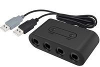 NSC Gamecube Controller Adapter Compatible with Switch, WiiU, PC Gamecube Converter for Nintendo with Turbo Mode, 4 Ports and No Driver Need