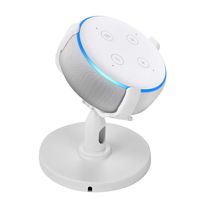 Haokaini Table Holder Compatible Echo Dot, 360 Degree Rotation Adjustable Stand Bracket Mount for Echo Dot 3rd Generation (White)