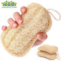 PeNeede Natural ECO Dish Sponges Kitchen (Upgrade Large Size), Organic Compostable Fruit Vegetable Scrubber (Pure Loofah, Eco-Friendly), Non-Scratch Scouring Dishwashing Scrub Sponge Pads, Pack of 2
