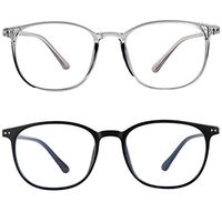 blue light blocking glasses women men-FEIDU computer fake glasses HD clear lens glasses3030 (2pack(black/green), 20.4)