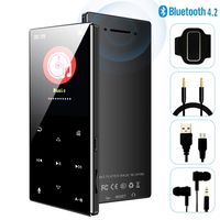 MP3 Player - 2019 New Updated Model, Bluetooth 4.2 Metal Touch Button Sports Music Player, 65 Hours Playback, Build in Speaker, HiFi Sound Voice Recorder FM Radio, Expandable 128GB TF Card, H29-Black