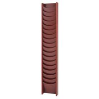 Buddy Products Solid Oak 18-Pocket Display Rack, 66 x 3.75 x 11 Inches, Mahogany (0613-16)