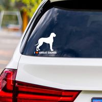 I Love Great Danes Vinyl Car Sticker Decal