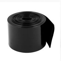 uxcell 30mm Flat Width 8.1M Length PVC Heat Shrink Tube Black for 18650 Batteries