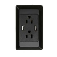 GBSELL Double 2 USB Security Charger US Plug Adapter Wall Sockets Outlets (Black)