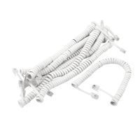 uxcell 8 Pcs 1.5M 5Ft RJ9 4P4C Coiled Stretchy Telephone Handsets Cable Line White