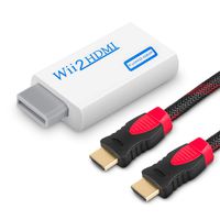WOVTE Wii to HDMI Converter Real 720P 1080P HD Output Video Audio Converter Adapter with High Speed HDMI Cable 6 ft Supports All Wii Display Modes