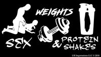 UR Impressions MWht Sex Weights Protein Shakes Funny Decal Vinyl Sticker Graphics for Cars Trucks SUV Vans Walls Windows Laptop|Matte White|7.5 x 4.1 Inch|URI132-MW