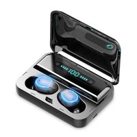 Lesgos Dual-Ear Wireless Earbuds, IPX5 Waterproof Fingerprint Touch and LED Digital Display, CVC8.0 Noise Cancelling&8D Surround Sound Stereo Wireless Headset