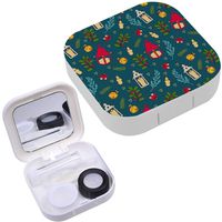 Portable Contact Lens Case Box Travel Kit Mirror + Bottle + Tweezers Container Holder [ Christmas Candle Bell ]