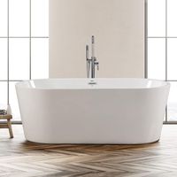 FerdY Freestanding Bathtub 67" x 31" Classic Oval Shape Freestanding Soaking Acrylic Bathtub, Modern White, cUPC Certified, Drain & Overflow Assembly Included