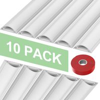 On-Wall Cord Hider - D Channel Cord Cover - 157 inch Cable Management Channel to Conceal Power Cords, Coaxial Cables, Ethernet Cables - W1.57in X H0.5in