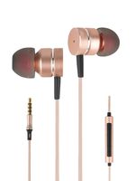 Hearso Stereo Bass Earphones,Wired In-Ear Noise Isolating Headsets Dynamic and Balance Armature Headphones with Mic & Volume Control(M1 Rose Gold)