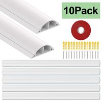 UMTELE 1/2 Round On Wall Cord Cover - 157 inch Wall Cable Concealer - Paintable Cord Management System Raceway Kit for Home & Office - 10 X L15.7 W1.18 H0.43