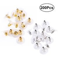 100 Pairs Clutch Earring Backs with Pad Earring Safety Backs, Silver and Gold ...