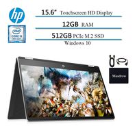 2019HP Flagship 2in1 15.6" HD Convertible Touchscreen Laptop, Intel i5-8265U, 12GB RAM, 512GB PCIe M.2 SSD, 2 Year Warranty Care Pack w/Accidental Damage Protection, Wins 10 W/Masdrow Accessories
