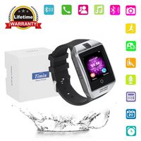 Smart Watch, Bluetooth Touch Screen Smartwatches Support SIM/TF Card Camera Pedometer Sleeping Monitor Facebook Whatsapp Sports Fitness Tracker For Android Phones Samsung Huawei Sony et (Silver black)