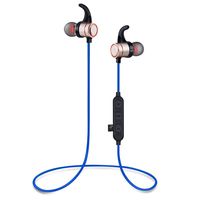 Wediamond Bluetooth Headphones, Support SD Card -Resistant Magnetic Wireless Earbuds w/Mic，8 Hours Playing Time V4.2 Wireless Headphones, Sports Earbuds for Runing,Workout,Jogging-Gold Blue