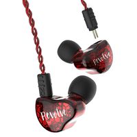 RevoNext RX8S in Ear Monitor,Noise-Isolating in Ear Headphones 1DD+2BA Balance Armature with Dynamic Triple Driver HiFi Headphones with 2 Pins Detachable Cable and A Silicone Case (Red)