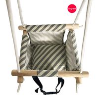 Wooden Secure Hanging Swing Hammock Toy for Infant to Toddler Indoor and Outdoor Include Safety Belt