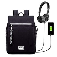 Zicac Teen Girl School Backpack with USB Charging Port 15.6 inch Lightweight Laptop Bag Women College Bookbag Earphone Hole Casual Travel Daypack