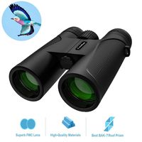 Leaflai 12X42 Binoculars for Adults HD Professional Binoculars for Bird Watching Travel Stargazing Hunting Concerts Outdoor Sports FMC Double-Sided Multilayer Lens -With Phone Mount Strap Carrying Bag