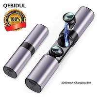QEBIDUL Wireless Earbuds With Charging Case, Touch Control TWS Bluetooth Earphone Mini Smart IPx5 Waterproof Sweatproof Sport Noise Cancelling Deep Bass Stereo Cordless Mic Earpods Headset (Gray)