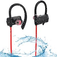 Waterpoof Bluetooth Headphones - Sport Wireless Earphones w/Mic IPX6 Waterproof HD Stereo Sweatproof in Ear Earbuds for Gym Running Workout 8 Hour Battery Noise Cancelling Headsets