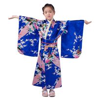 ANJUNIE Japanese Traditional Costume,Toddler Kids Girls Cardigan Outfits Clothes Kimono Robe Dress Outwear(Blue,120)