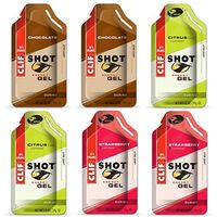 Clif Shot Gel - Variety 6 Pack (6 x 1.2oz Packs - 2 x Chocolate, 2 x Citrus, 2 x Strawberry)
