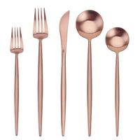 Matte Rose Gold Silverware Set,SHARECOOK 5-Piece Stainless Steel Satin Finish Flatware Set,Kitchen Utensil Set,Tableware Cutlery Set for Home and Restaurant, Dishwasher Safe...