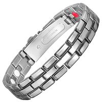 Fenglig Magnetic Heavyweight Cuff Bracelet for Men,Recovery and Pain Relief - Arthritis, Golf and Other Sports, Carpal Tunnel,Silver