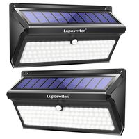 Luposwiten 100 LED Solar Lights Outdoor, 2000 Lumens Waterproof Wireless Solar Motion Sensor Lights Light with 125° Motion Angle,Easy-to-Install Security Light for Front Door,Yard,Garage,Deck (2-Pack)