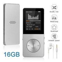 Mp3 Player, Widon 16GB Mp3 Player up to 64GB Metal Body Built-in Speaker Headphones Shuffle A-B Playback Bookmark - FM Radio Voice Recorder Gift for Kids Language Learning Silver3