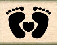 Stamps by Impression Baby Feet Rubber Stamps (Small Heart with Feet)