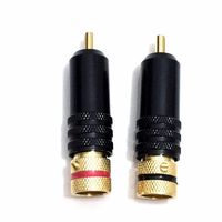 Cary 2pcs Gold Plated RCA Plug Male Screw Locking Tube Audio Cable Grade Connector