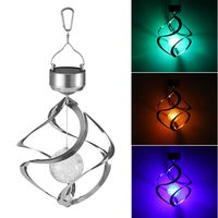 Solar Wind Chime Outdoor Indoor, 2 Pack Color Changing Led Solar Hanging Wind Chime Light, Colorful Decorative Mobile Waterproof Wind Chime Spiral Spinner Lamp for Home, Patio, Garden, Yard, Porch