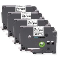 Replace 12mm 0.47 Inch Laminated Black on White TZ Tape TZe-231 Compatible with Brother P Touch D400 1280 1800 1880 1900 Label Tape, 4 Pack