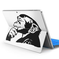 igsticker Ultra Thin Premium Protective Back Stickers Skins Universal Tablet Decal Cover for Microsoft Surface Pro 4/ Pro 2017/ Pro 6(2018) 011002 ape　Animal　White　Black