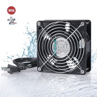 SOTOP IP55 Waterproof Metal Blades Axial Fan, 115V AC High Speed, for DIY Cooling Ventilation Exhaust Projects (120x120x38)
