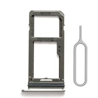 SIM Card Tray Holder Slot Replacement with Waterproof Gasket for Samsung Galaxy S8 G950 and S8 Plus G955 (Silver)