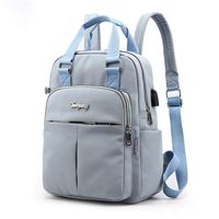 Backpack Purse For Women Men with USB Charging Port Laptop Rucksack Travel Shoulder Bag (Sky Blue)