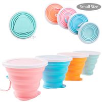 Silicone Collapsible Travel Cup Reusable, Certified BPA ne 5.1oz Children Drinking Mug with Free SilicoLid - Water, Coffee, Coca Cola and Snacks for Hiking, Camping, Picnic