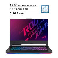 ASUS 2019 ROG Strix 15.6 Inch FHD Gaming Laptop (9th Gen Intel Hexa-core i5-9300H up to 4.1 GHz, 8GB RAM, 512GB SSD, NVIDIA GeForce GTX 1660 Ti, RGB Keyboard, Bluetooth, WiFi, HDMI, Windows 10)