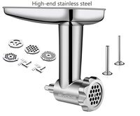 Stainless Steel Food Grinder Attachment fit KitchenAid Stand Mixers Including Sausage Stuffer, Dishwasher Safe,Durable Meat Processor Accessories