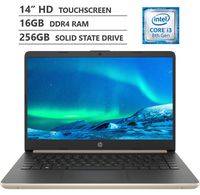 2019 Newest HP 14" HD SVA BrightView Micro-edge WLED-backlit Touchscreen Laptop, Intel Core i3-8145U Processor up to 3.90GHz, 16GB RAM, 256GB M.2 SSD, HDMI, Wi-Fi, Bluetooth 4.2, Windows 10, Pale Gold