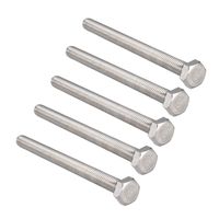 uxcell M8 x 100mm A2 Stainless Steel Fully Threaded Hex Head Screw Bolt 5 Pcs