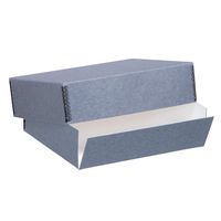 Lineco Blue/Gray 8.5x11 Museum Storage Box with Removable Lid and Drop Front 8.5" x 11" x 3". Archival. Protects Longevity, Store Photos, Documents, Cards, Magazines, Prints, DIY.