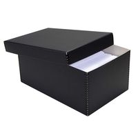 Lineco Black Photo Snapshot Photo, Card, File Box Removable Lid 5"x7"x12". Storage of Negatives, Prints, Films. Museum Level Archival Acid Free Storage Box. Protect Photos & Negatives.